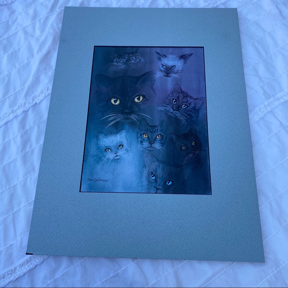 Vintage Cat Print by Dee Cochran